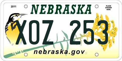 NE license plate XOZ253