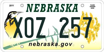 NE license plate XOZ257