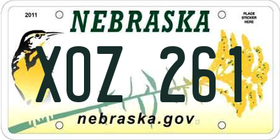 NE license plate XOZ261