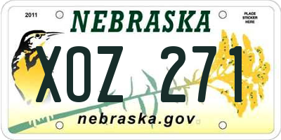 NE license plate XOZ271