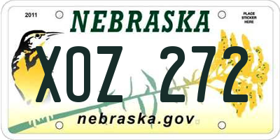 NE license plate XOZ272