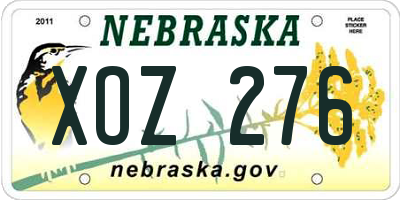 NE license plate XOZ276