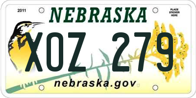 NE license plate XOZ279