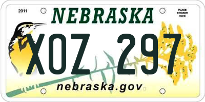 NE license plate XOZ297