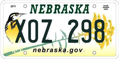 NE license plate XOZ298
