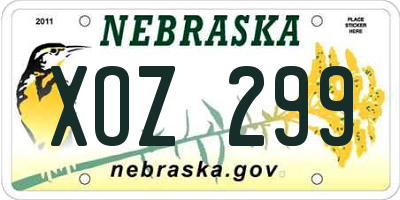 NE license plate XOZ299