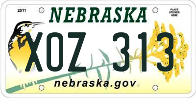NE license plate XOZ313