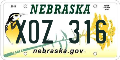 NE license plate XOZ316