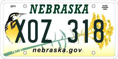 NE license plate XOZ318