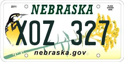 NE license plate XOZ327