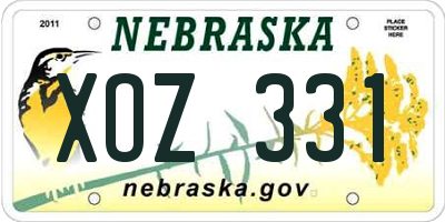 NE license plate XOZ331