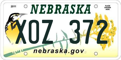 NE license plate XOZ372