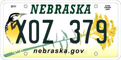 NE license plate XOZ379