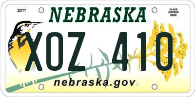 NE license plate XOZ410