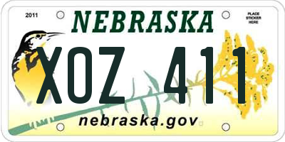 NE license plate XOZ411