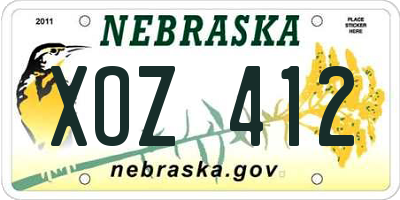 NE license plate XOZ412