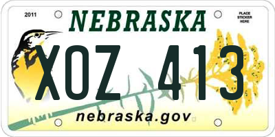 NE license plate XOZ413