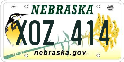 NE license plate XOZ414