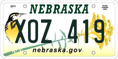 NE license plate XOZ419