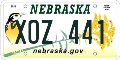 NE license plate XOZ441
