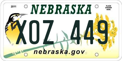 NE license plate XOZ449