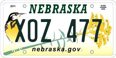 NE license plate XOZ477