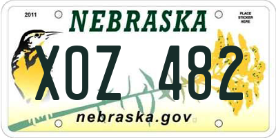 NE license plate XOZ482