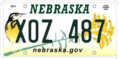 NE license plate XOZ487