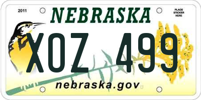 NE license plate XOZ499