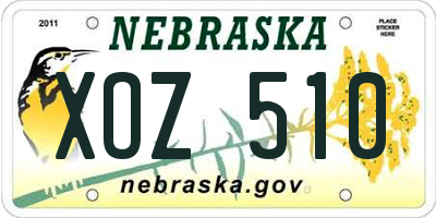 NE license plate XOZ510