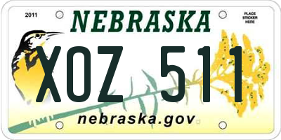 NE license plate XOZ511