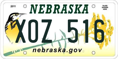 NE license plate XOZ516