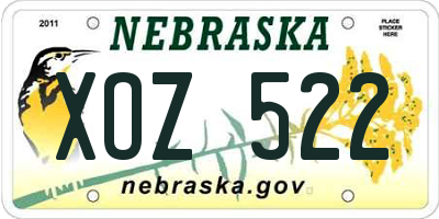 NE license plate XOZ522