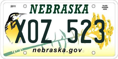 NE license plate XOZ523