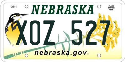 NE license plate XOZ527