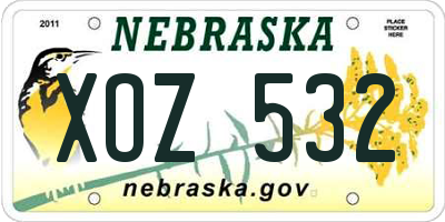 NE license plate XOZ532