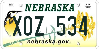 NE license plate XOZ534