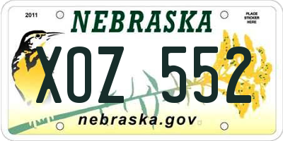 NE license plate XOZ552