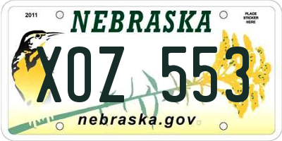 NE license plate XOZ553