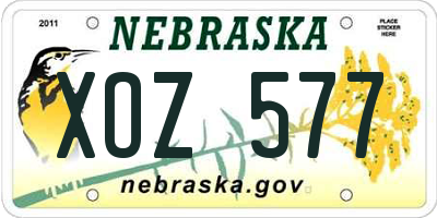 NE license plate XOZ577