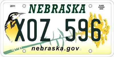 NE license plate XOZ596