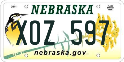 NE license plate XOZ597