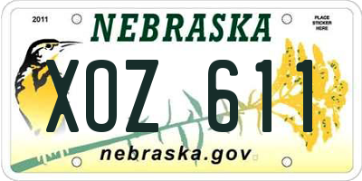 NE license plate XOZ611