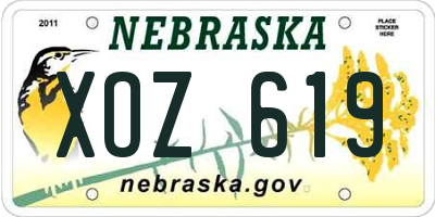 NE license plate XOZ619