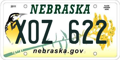 NE license plate XOZ622