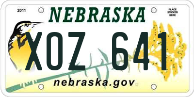 NE license plate XOZ641