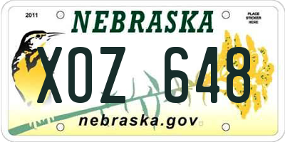 NE license plate XOZ648