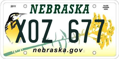 NE license plate XOZ677