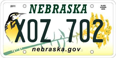 NE license plate XOZ702