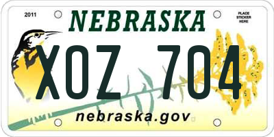 NE license plate XOZ704